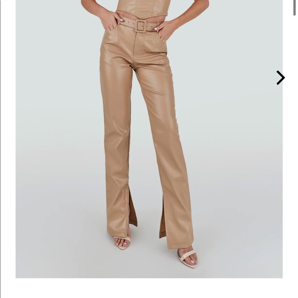 Missguided white leather pants